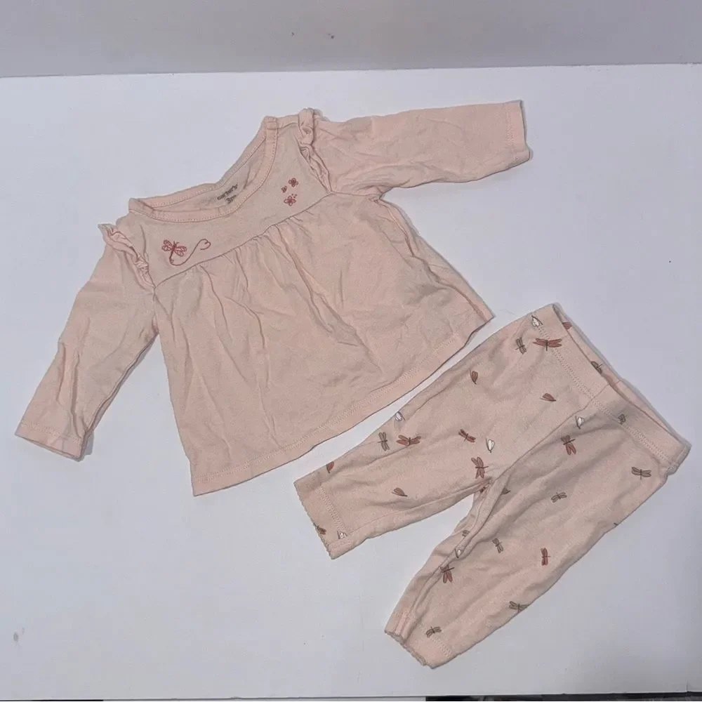 Carter's size 3 months Pink floral long sleeve pants Baby Outfit